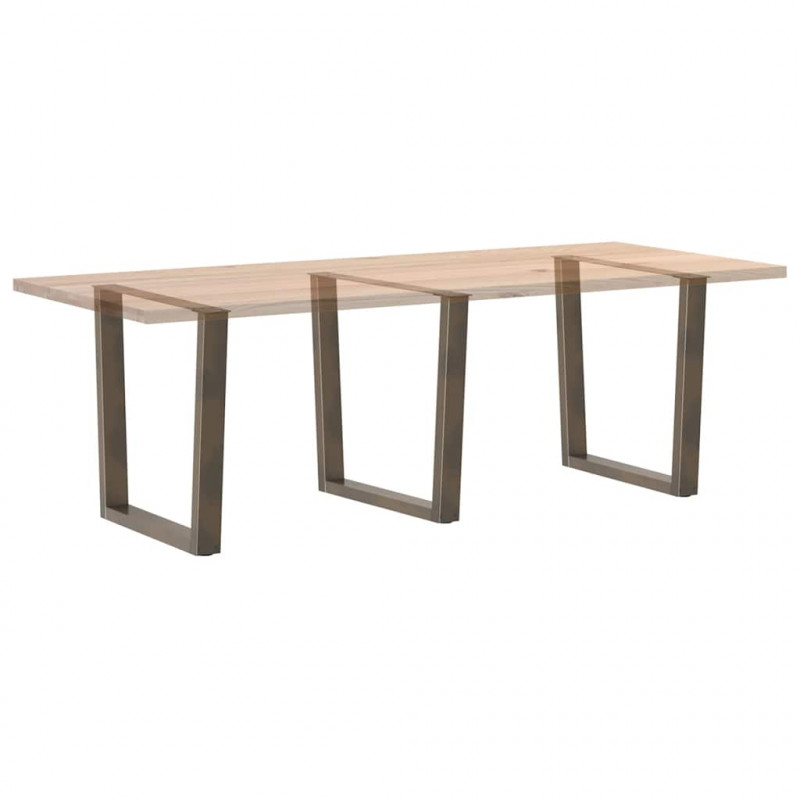 Nogi do stołu jadalnego w kształcie litery V 3 szt. Naturalna stal 80x(72-73,3) cm Stal