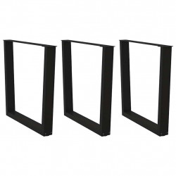 Nogi do stołu jadalnego w kształcie litery V 3 szt. Czarne 90x(72-73,3) cm Stal
