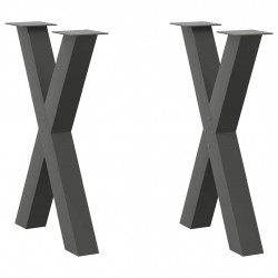 Nogi do stołu jadalnego w kształcie litery X 2 szt. Antracyt 50x(72-73) cm Stal