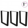 Nogi do stołu jadalnego w kształcie litery V 3 szt. Czarne 90x(72-73,3) cm Stal
