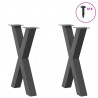 Nogi do stołu jadalnego w kształcie litery X 2 szt. Antracyt 50x(72-73) cm Stal