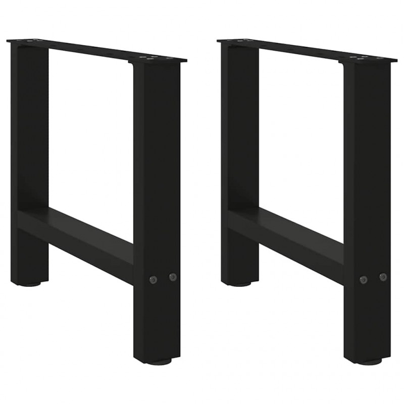 Nogi do stolika kawowego czarne 2 szt. 50x(42-43) cm stal