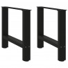 Nogi do stolika kawowego czarne 2 szt. 50x(42-43) cm stal