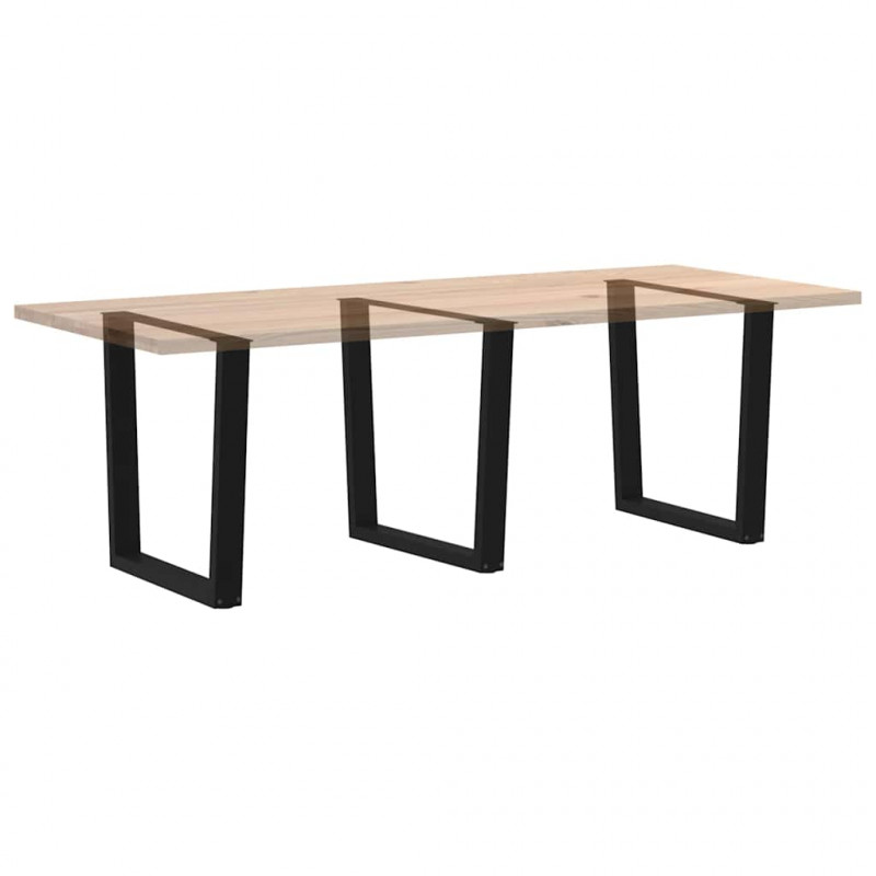 Nogi do stołu jadalnego w kształcie litery V 3 szt. Czarne 90x(72-73,3) cm Stal