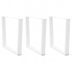 Nogi do stołu jadalnego w kształcie litery V 3 szt. Białe 90x(72-73,3) cm Stal
