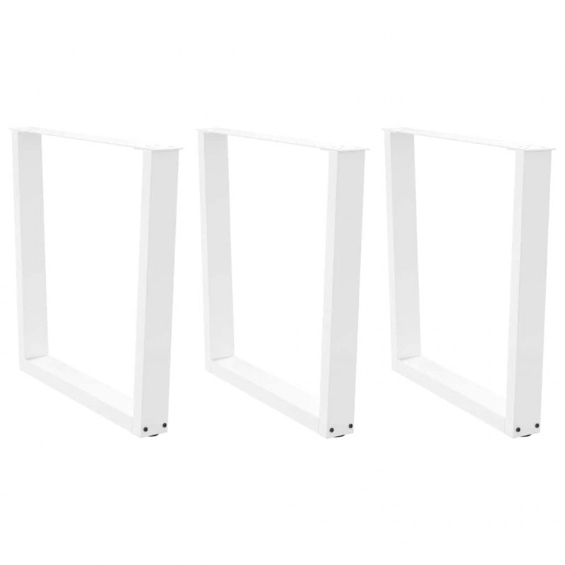 Nogi do stołu jadalnego w kształcie litery V 3 szt. Białe 90x(72-73,3) cm Stal
