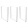 Nogi do stołu jadalnego w kształcie litery V 3 szt. Białe 90x(72-73,3) cm Stal