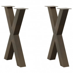 Nogi do stołu jadalnego w kształcie litery X 2 szt. Naturalna stal 50x(72-73) cm Stal