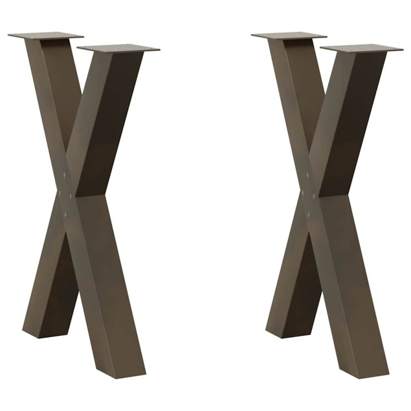 Nogi do stołu jadalnego w kształcie litery X 2 szt. Naturalna stal 50x(72-73) cm Stal