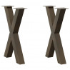 Nogi do stołu jadalnego w kształcie litery X 2 szt. Naturalna stal 50x(72-73) cm Stal