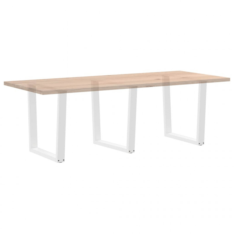 Nogi do stołu jadalnego w kształcie litery V 3 szt. Białe 90x(72-73,3) cm Stal