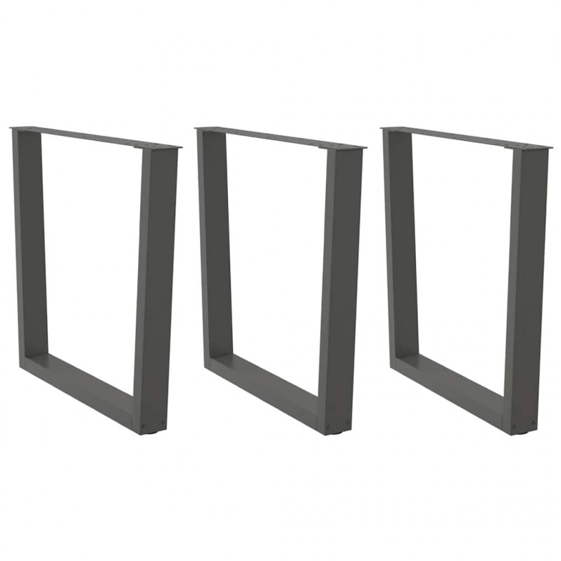 Nogi do stołu jadalnego w kształcie litery V 3 szt. Antracyt 90x(72-73,3) cm Stal