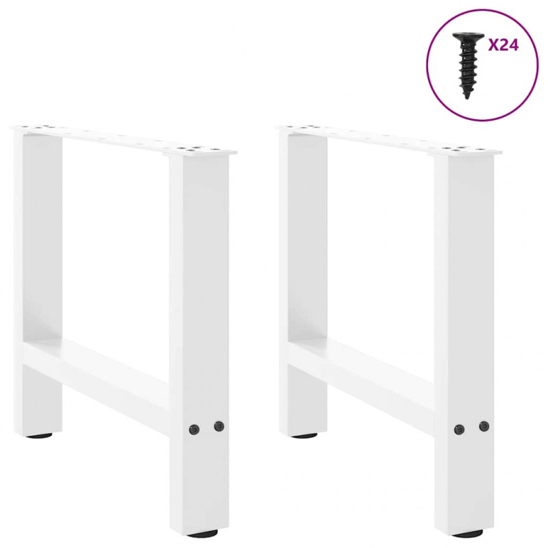 Nogi do stolika kawowego białe 2 szt. 50x(42-43) cm stal