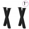 Nogi do stołu jadalnego w kształcie litery X 2 szt. Czarne 60x(72-73) cm Stal