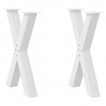 Nogi do stołu jadalnego w kształcie litery X 2 szt. Białe 60x(72-73) cm Stal