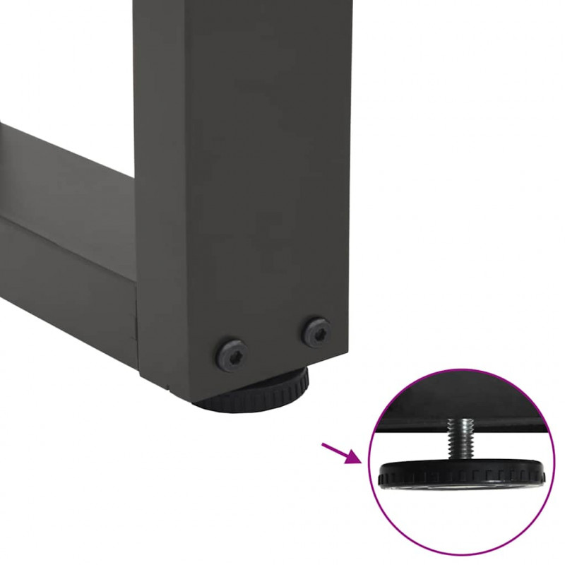 Nogi do stołu jadalnego w kształcie litery V 3 szt. Antracyt 90x(72-73,3) cm Stal