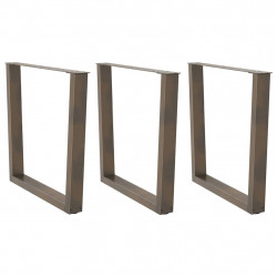 Nogi do stołu jadalnego w kształcie litery V 3 szt. Naturalna stal 90x(72-73,3) cm Stal