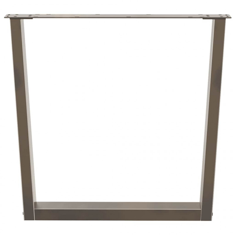 Nogi do stołu jadalnego w kształcie litery V 3 szt. Naturalna stal 90x(72-73,3) cm Stal