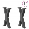 Nogi do stołu jadalnego w kształcie litery X 2 szt. Antracyt 60x(72-73) cm Stal