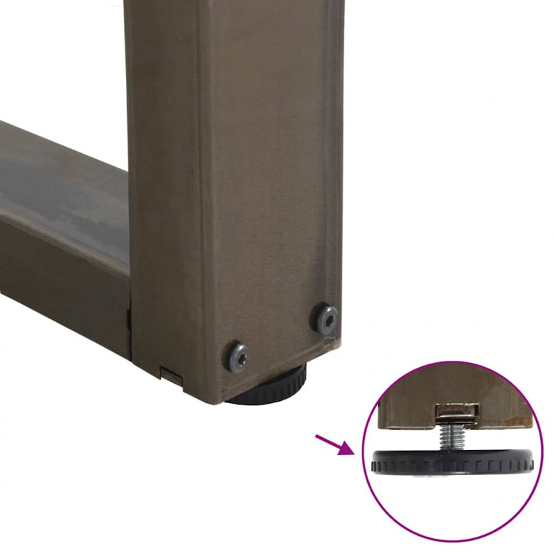 Nogi do stołu jadalnego w kształcie litery V 3 szt. Naturalna stal 90x(72-73,3) cm Stal