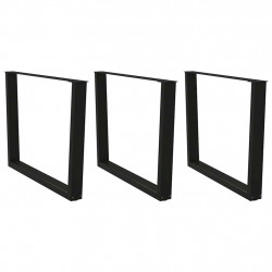 Nogi do stołu jadalnego w kształcie litery V 3 szt. Czarne 100x(72-73,3) cm Stal
