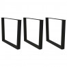 Nogi do stołu jadalnego w kształcie litery V 3 szt. Czarne 100x(72-73,3) cm Stal