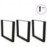 Nogi do stołu jadalnego w kształcie litery V 3 szt. Czarne 100x(72-73,3) cm Stal
