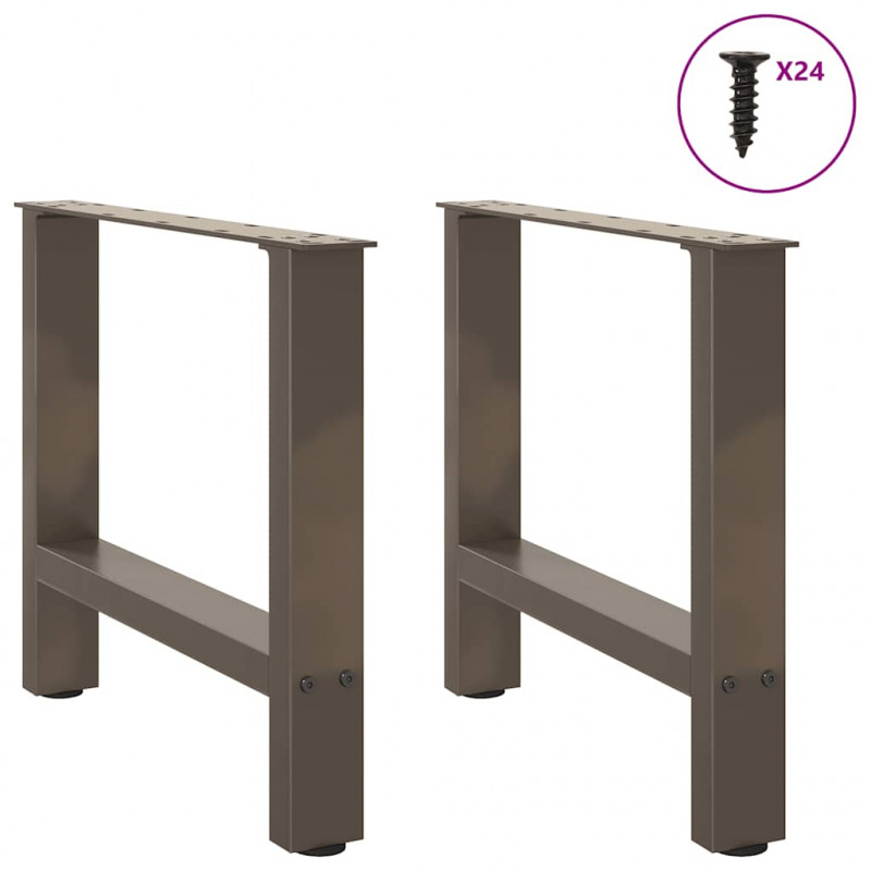 Nogi do stolika kawowego Naturalna stal 2 szt. 50x(42-43) cm Stal