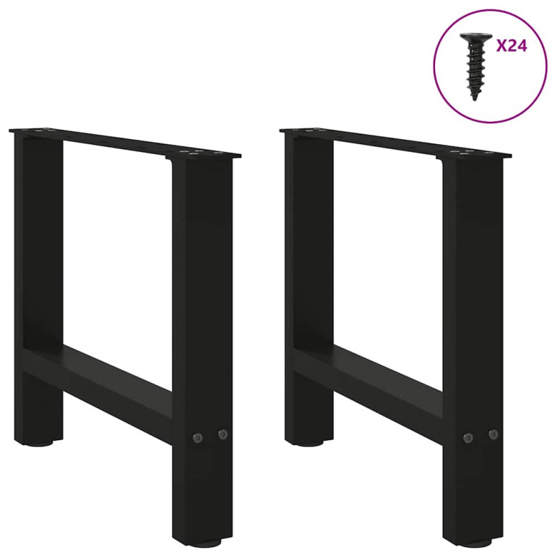 Nogi do stolika kawowego czarne 2 szt. 60x(42-43) cm stal