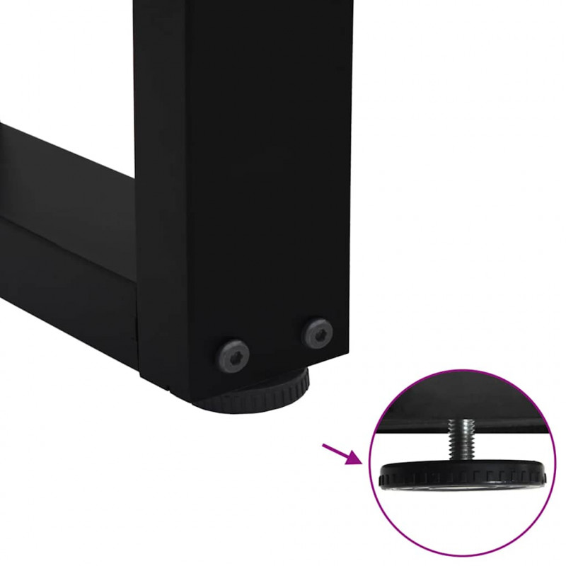 Nogi do stołu jadalnego w kształcie litery V 3 szt. Czarne 100x(72-73,3) cm Stal