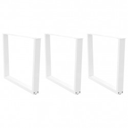Nogi do stołu jadalnego w kształcie litery V 3 szt. Białe 100x(72-73,3) cm Stal
