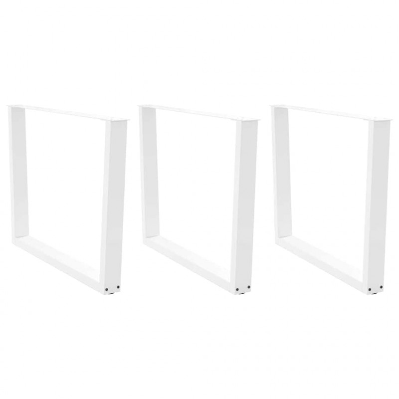Nogi do stołu jadalnego w kształcie litery V 3 szt. Białe 100x(72-73,3) cm Stal