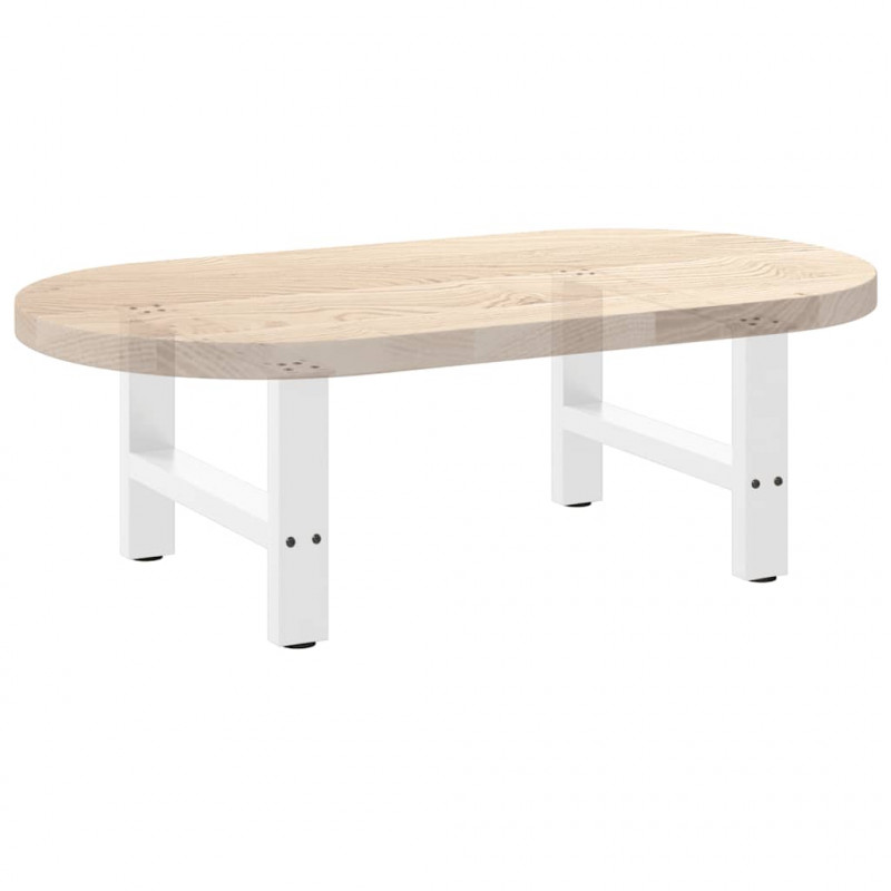 Nogi do stolika kawowego Białe 2 szt. 60x(42-43) cm Stal