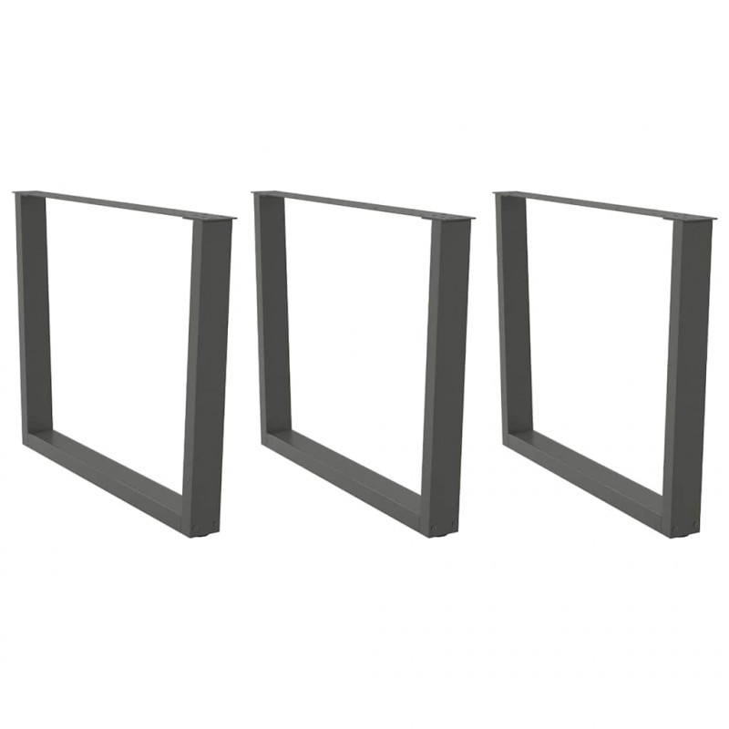 Nogi do stołu jadalnego w kształcie litery V 3 szt. Antracyt 100x(72-73,3) cm Stal