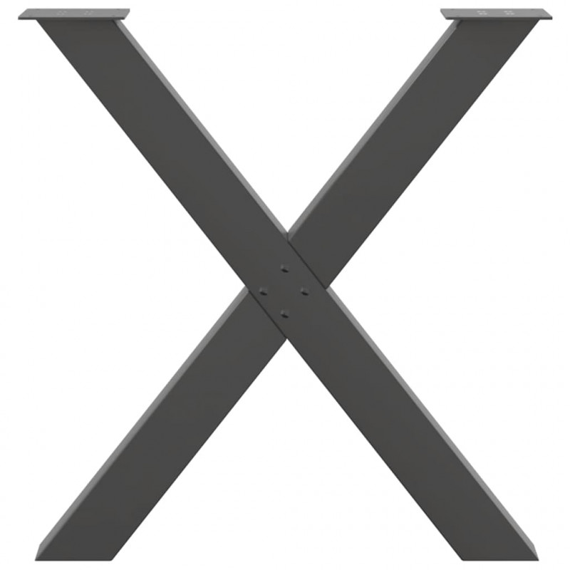 Nogi do stołu jadalnego w kształcie litery X 2 szt. Antracyt 70x(72-73) cm Stal