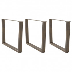 Nogi do stołu jadalnego w kształcie litery V 3 szt. Naturalna stal 100x(72-73,3) cm Stal
