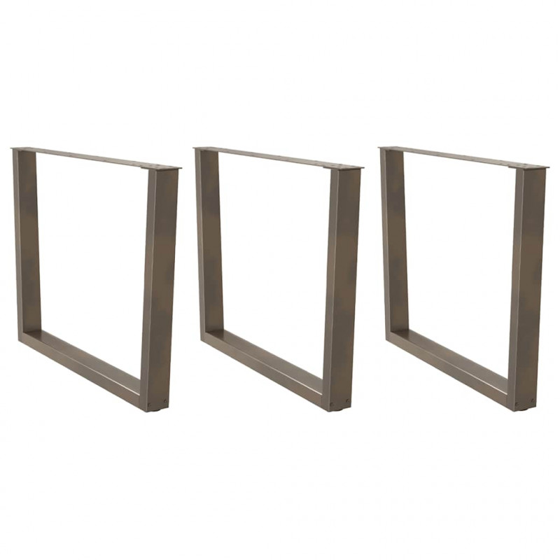 Nogi do stołu jadalnego w kształcie litery V 3 szt. Naturalna stal 100x(72-73,3) cm Stal