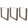 Nogi do stołu jadalnego w kształcie litery V 3 szt. Naturalna stal 100x(72-73,3) cm Stal