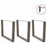 Nogi do stołu jadalnego w kształcie litery V 3 szt. Naturalna stal 100x(72-73,3) cm Stal