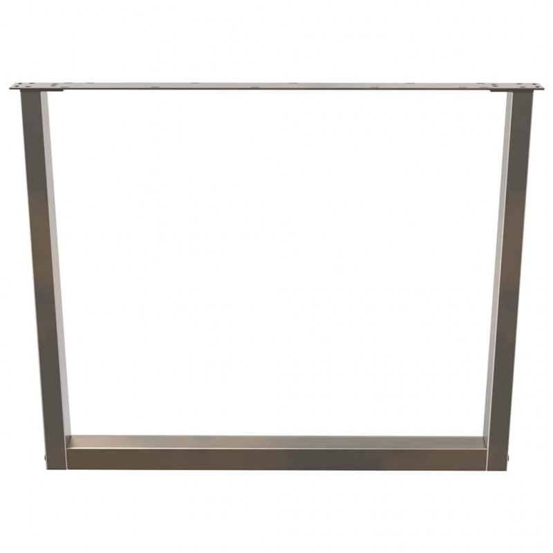 Nogi do stołu jadalnego w kształcie litery V 3 szt. Naturalna stal 100x(72-73,3) cm Stal