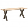 Nogi do stołu jadalnego w kształcie litery X 2 szt. Naturalna stal 70x(72-73) cm Stal