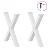 Nogi do stołu jadalnego w kształcie litery X 2 szt. Białe 80x(72-73) cm Stal