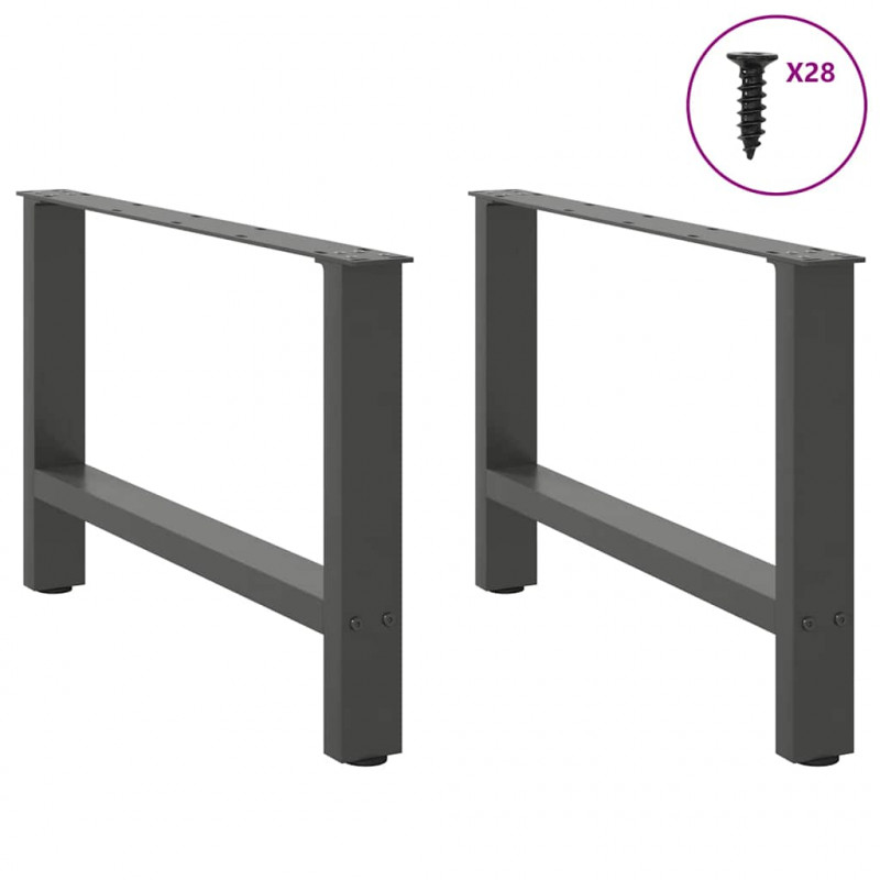 Nogi do stolika kawowego Antracyt 2 szt. 70x(42-43) cm Stal
