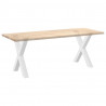 Nogi do stołu jadalnego w kształcie litery X 2 szt. Białe 80x(72-73) cm Stal