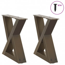 Nogi do stolika kawowego 2 szt. Naturalna stal 30x(30-31,3) cm Stal