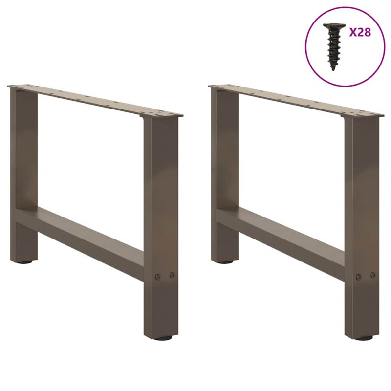 Nogi do stolika kawowego Naturalna stal 2 szt. 70x(42-43) cm Stal
