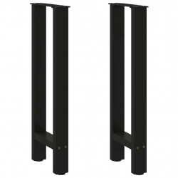 Nogi do stołu konsolowego czarne 2 szt. 28x(72-73) cm stal
