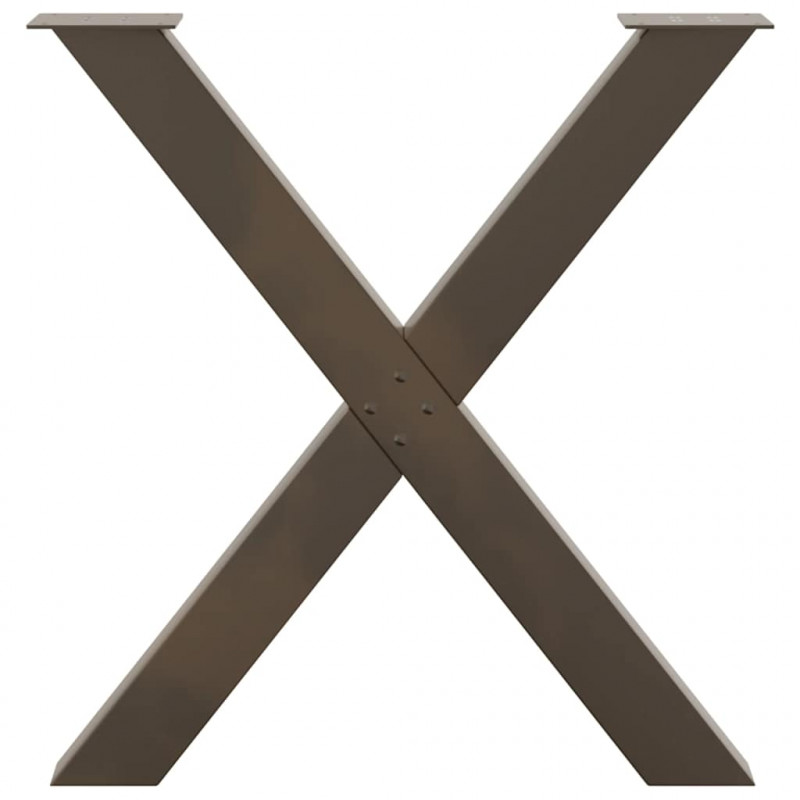Nogi do stołu jadalnego w kształcie litery X 2 szt. Naturalna stal 80x(72-73) cm Stal