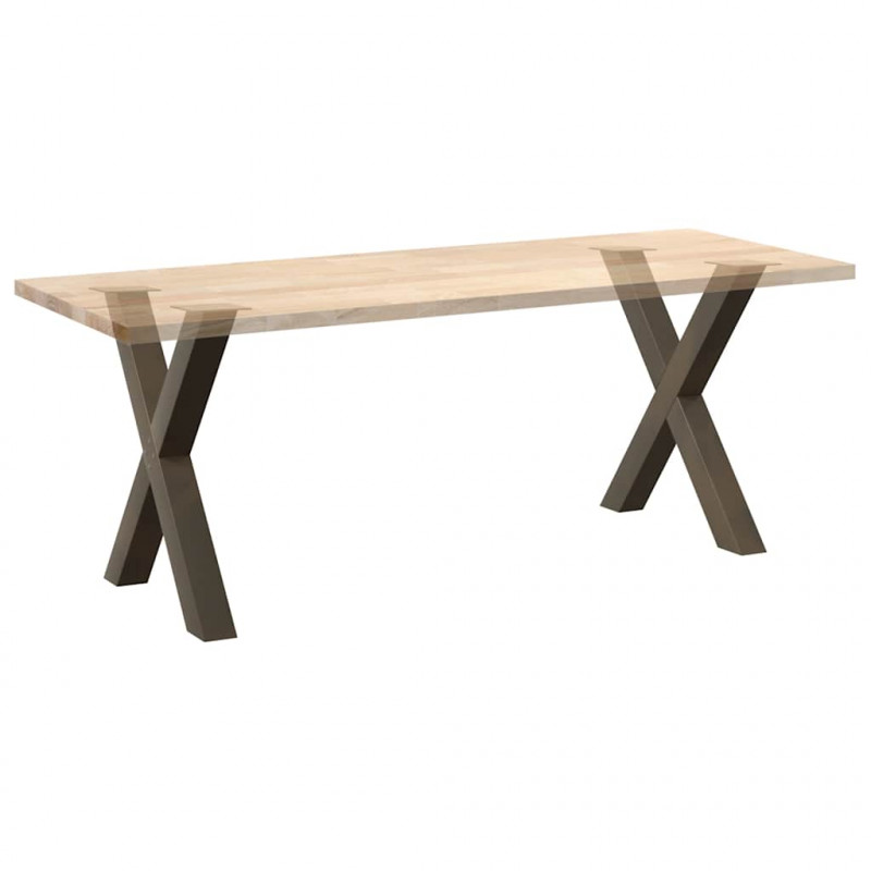 Nogi do stołu jadalnego w kształcie litery X 2 szt. Naturalna stal 80x(72-73) cm Stal
