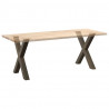 Nogi do stołu jadalnego w kształcie litery X 2 szt. Naturalna stal 80x(72-73) cm Stal